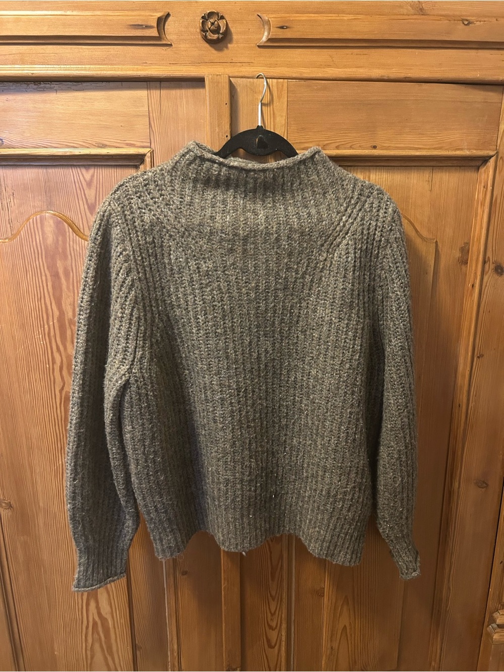 Madewell Heathered Brown Ribbed Turtleneck Sweater